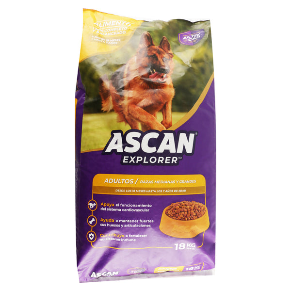 Alimento Ascan Explorer Para Perro Adulto Raza Medianas Y Grandes - 18 Kg