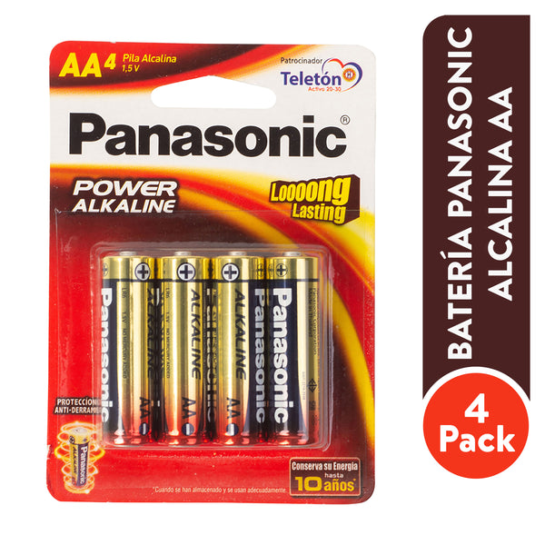 Baterías Panasonic Alcalinas AA - 4 Pack