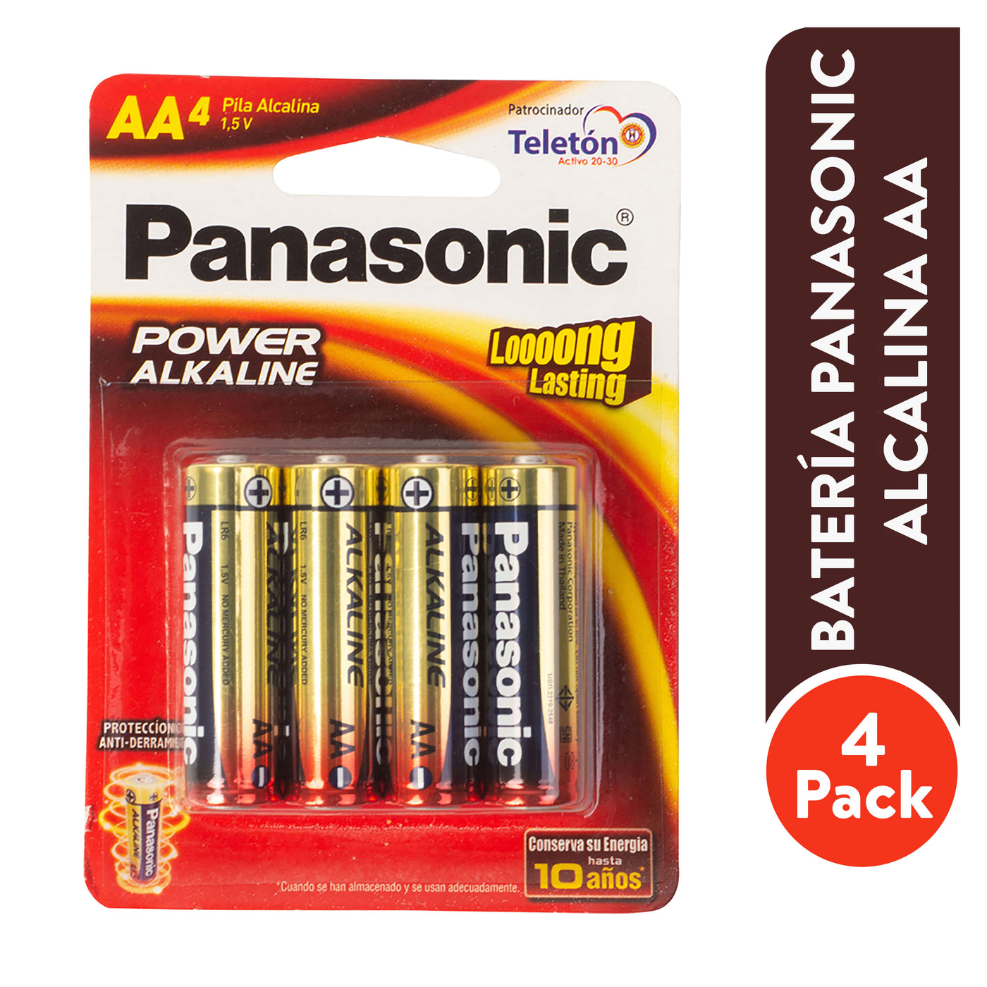 Baterías Panasonic Alcalinas AA - 4 Pack