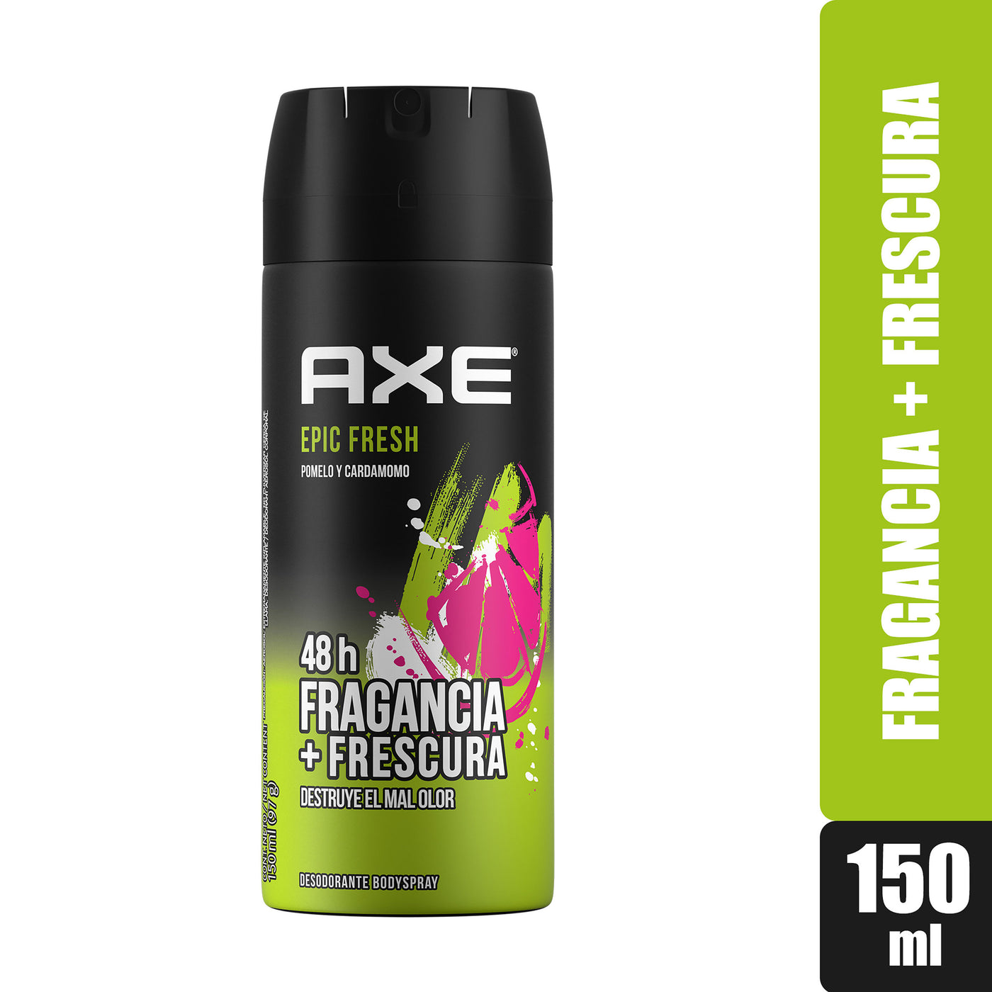 Body Spray Axe Epic Fresh Aerosol, Pomelo Y Cardamomo - 150 Ml