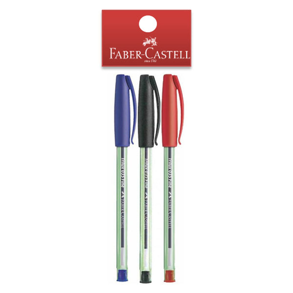 Boligrafo Faber Castell 035 (azul, Negro, Rojo) Blister 3 Unidades