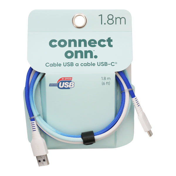 Cable Onn USB Tipo C Color Azul 1.8 M