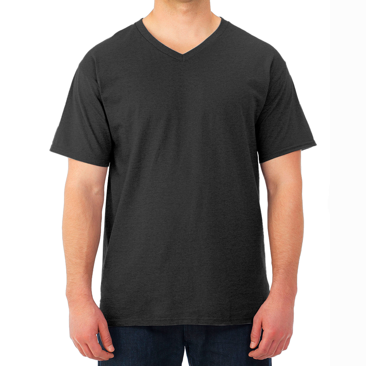 Camiseta Fruit Of The Loom Cuello V, Color Negro -talla M