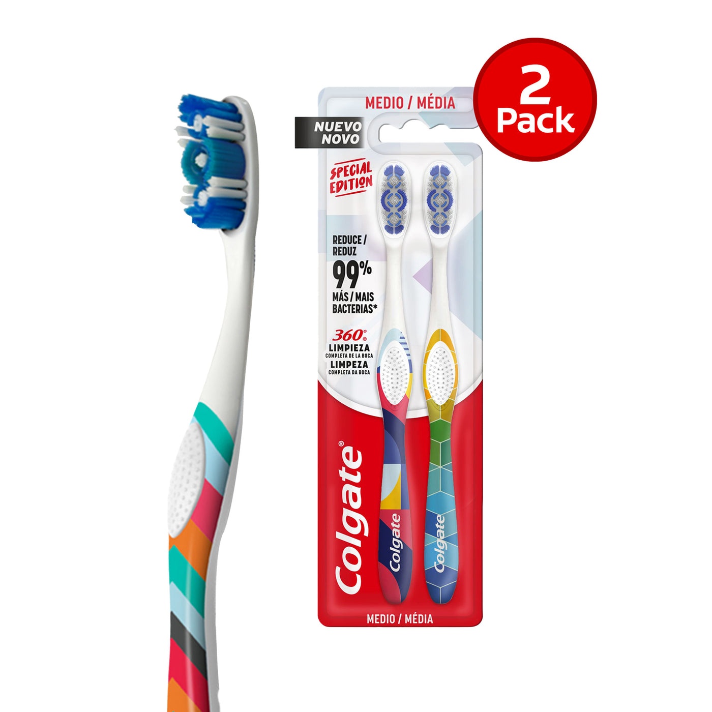 Cepillo De Dientes Colgate 360° Edición Especial, 2 Pack