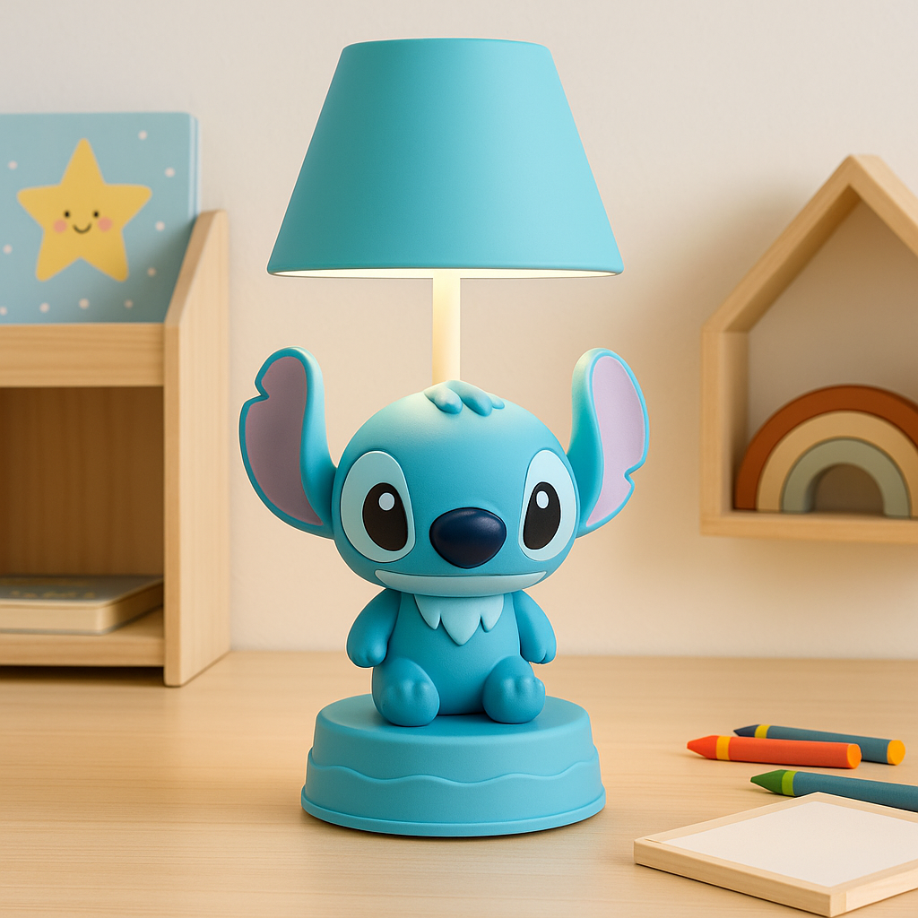 Ohana Classic — Lámpara de Mesa Stitch con Pantalla Tradicional