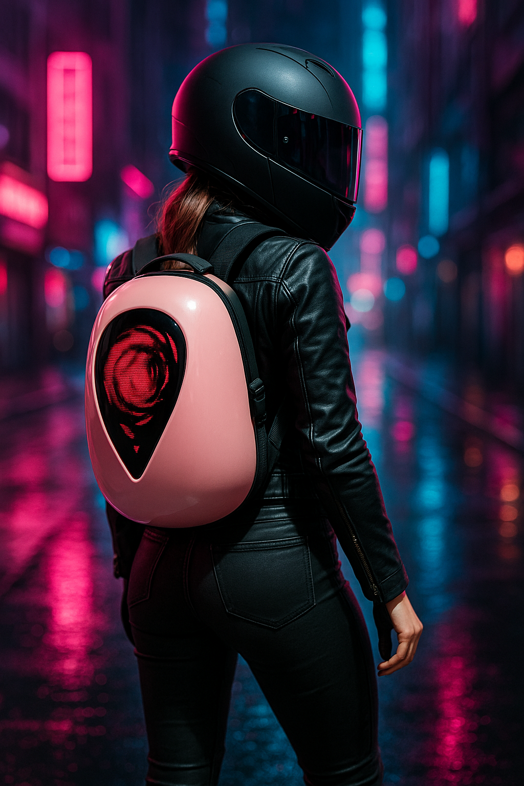 🏍️ Mochila LED para Motocicleta – Carcasa Dura DIY, Impermeable, Programable por App, Unisex