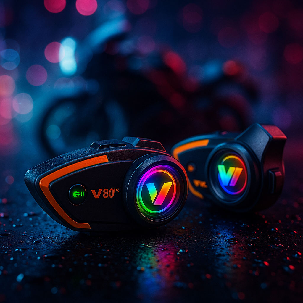 🏍️ Auriculares Bluetooth Y80-2X con Luces RGB para Casco
