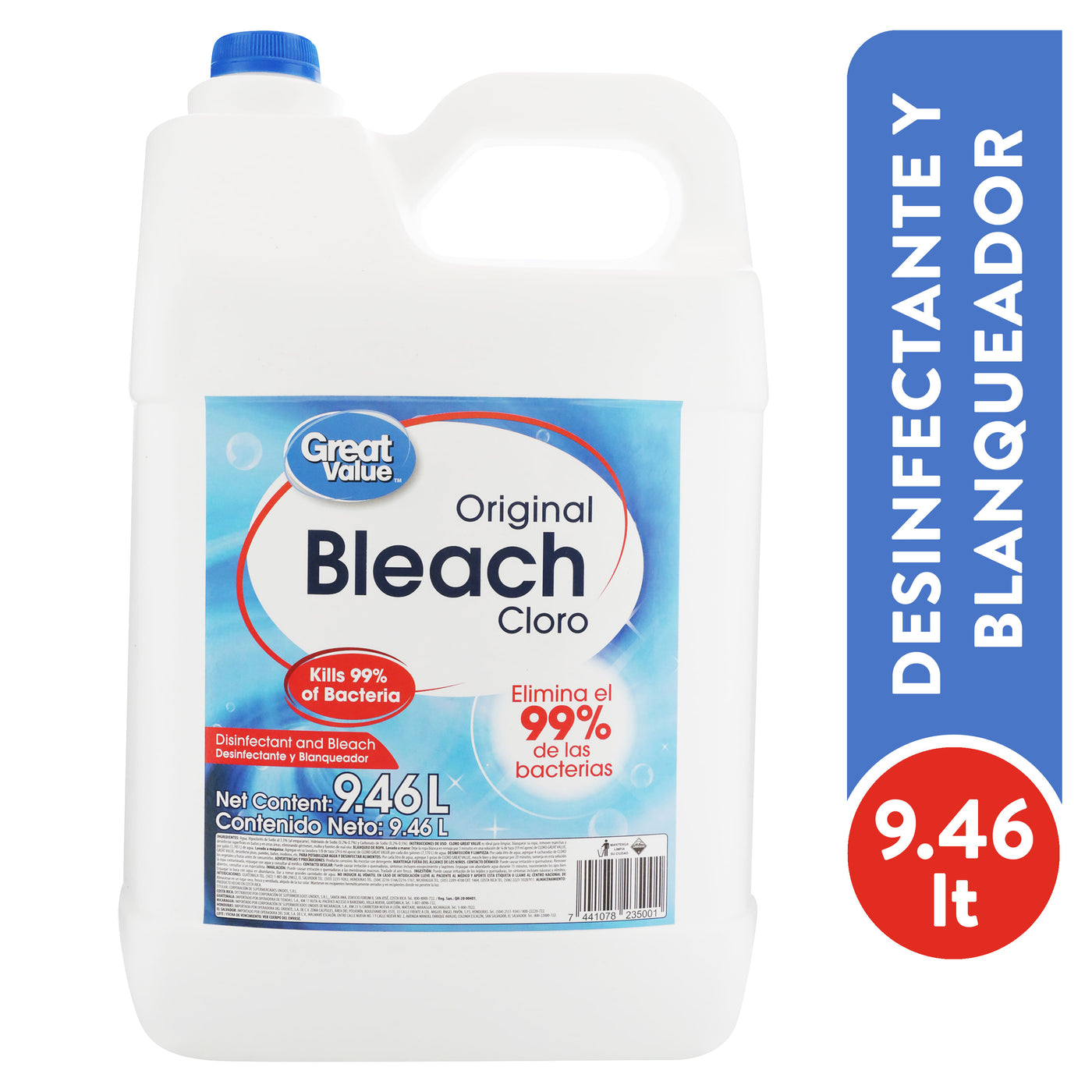 Cloro Great Value Original - 9.46 L
