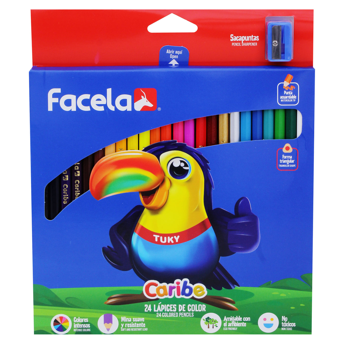 Lápices De Color Facela Caribe Triangular - 24 Uds