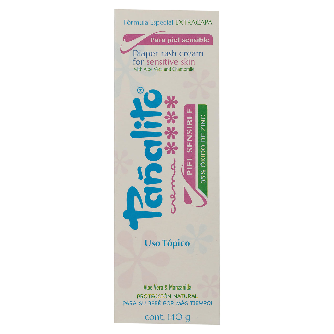 Crema Para Bebé Pañalito Para Piel Sensible Con Aloe Vera Y Manzanilla - 140 G