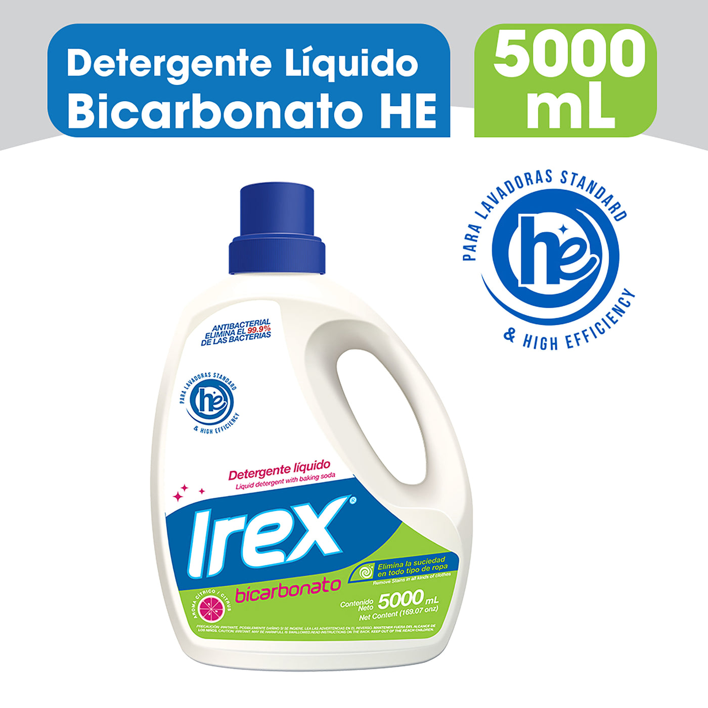 Detergente Líquido Irex Bicarbonato - 5000 Ml