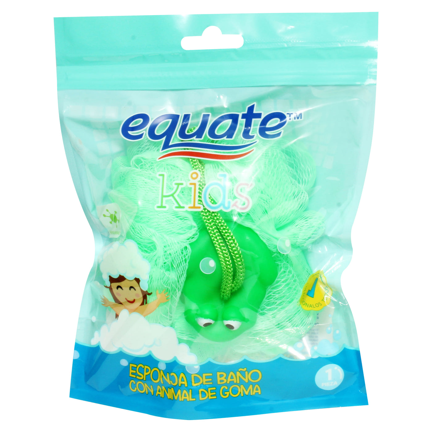 Esponja De Baño Equate Kids Con Animal De Goma - 1 Ud