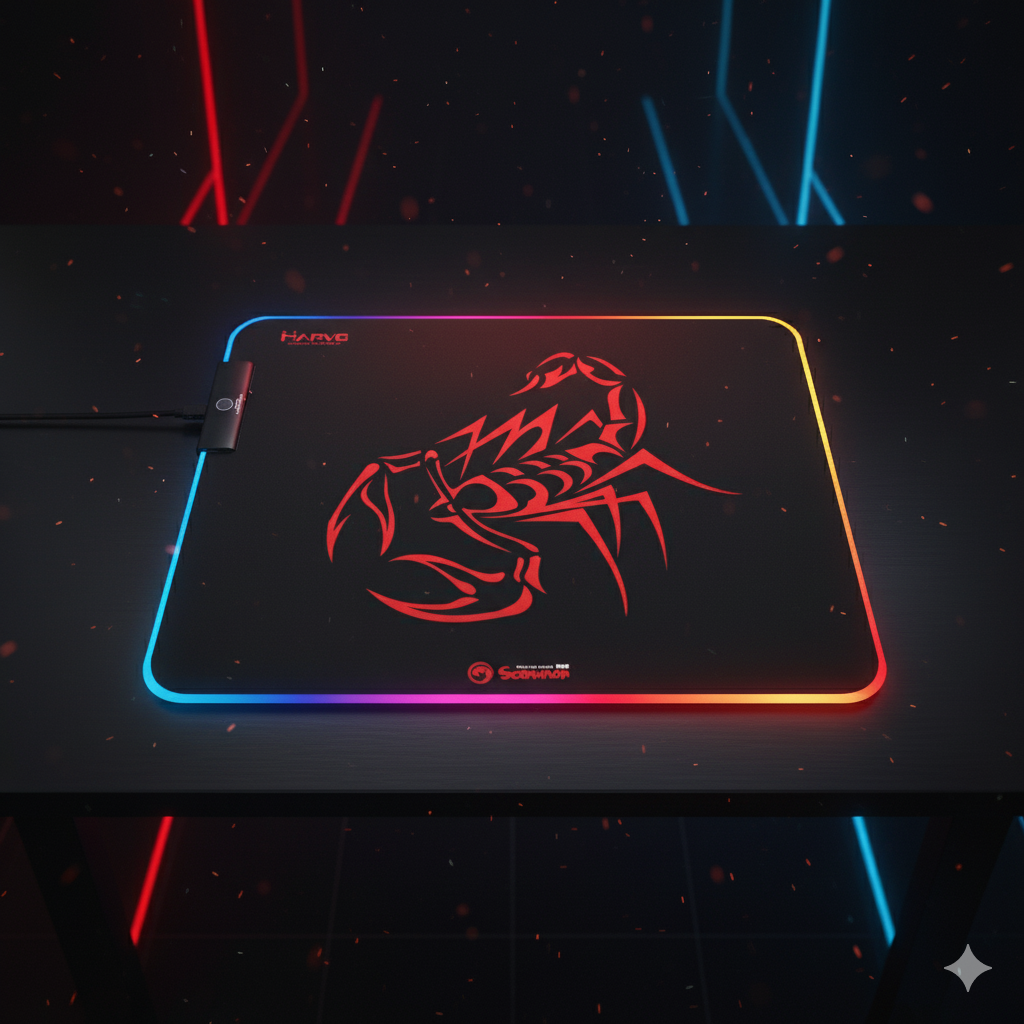 Mouse Pad Scorpion MG08G Marvo con Iluminación RGB