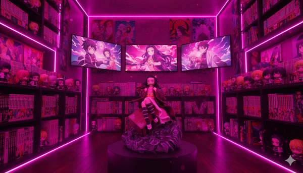 Estatua de Colección Nezuko en Escena de Batalla