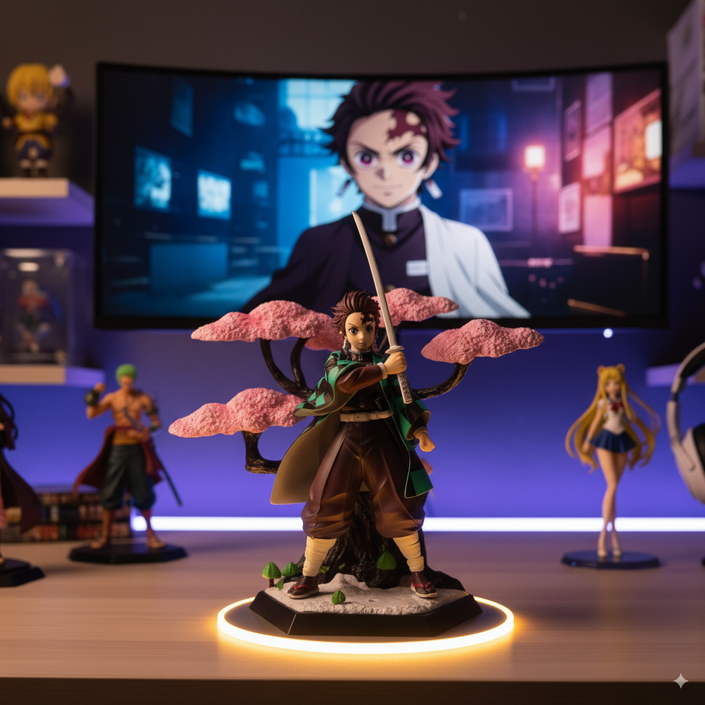 Figura Tanjiro con Árbol Sakura – Demon Slayer (15 cm)