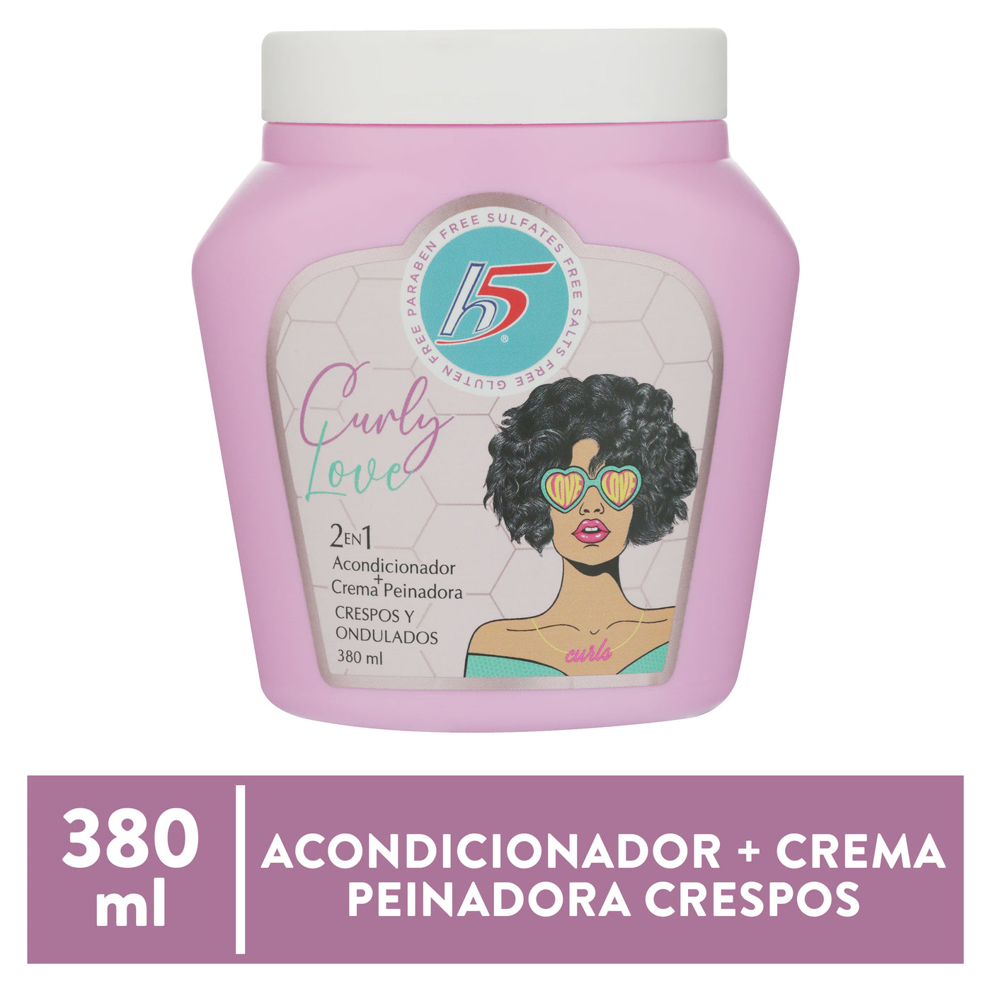 Crema Para El Cabello H5 2 En 1 Curly Love - 380 G