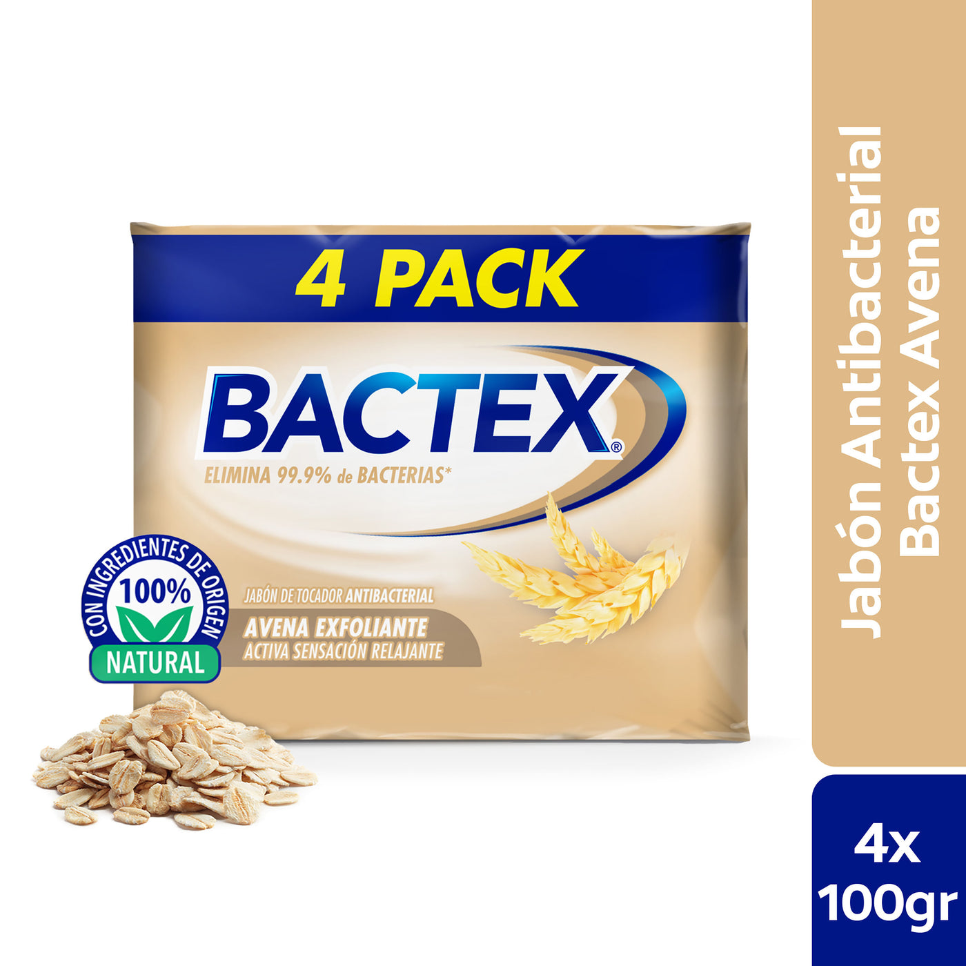 Jabón Antibacterial Bactex Avena Exfoliante 100 G