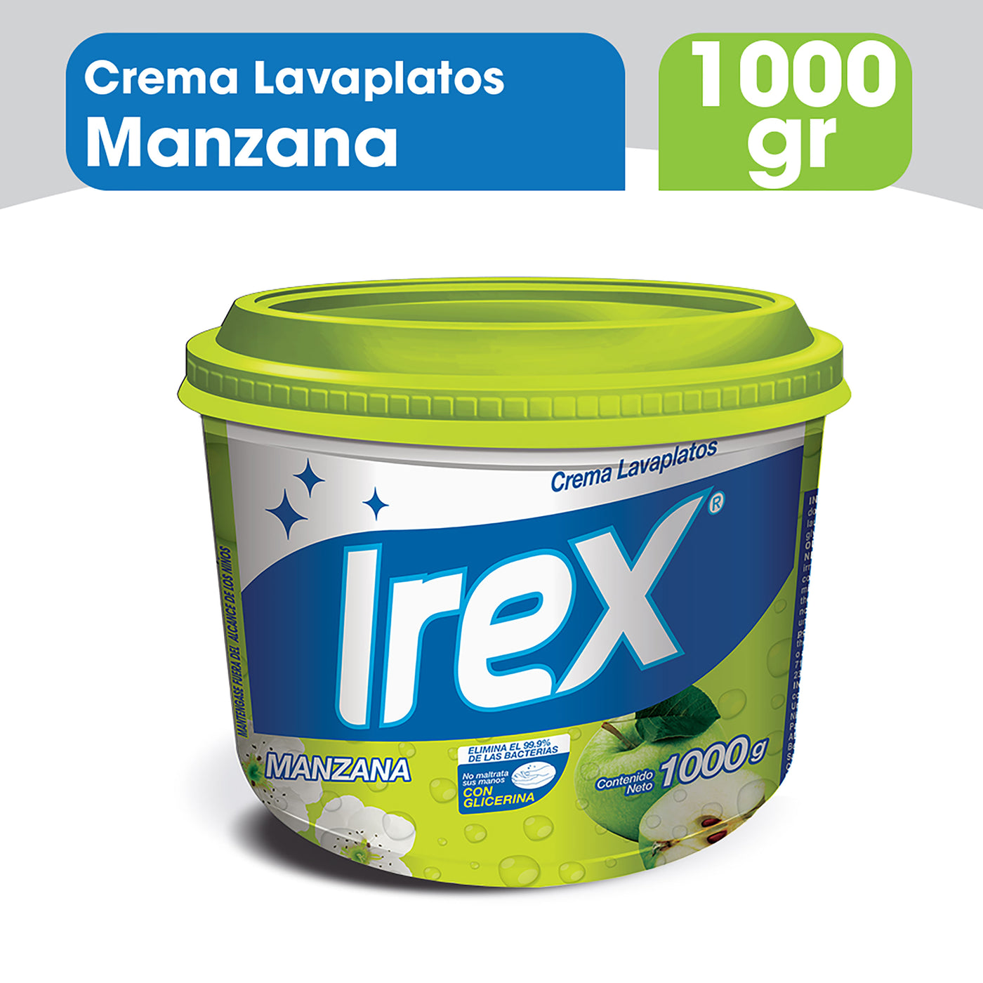 Lavaplatos Irex En Crema Aroma Manzana - 1000 G