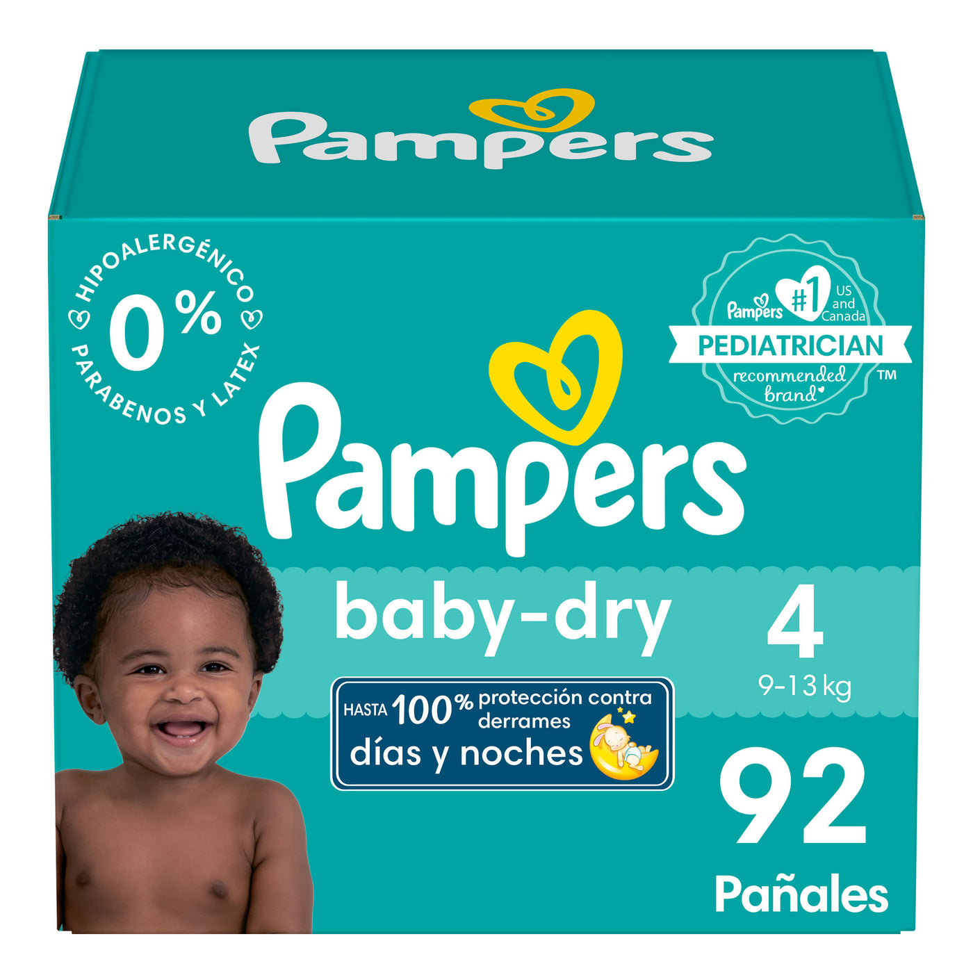 Pañales Pampers Baby-dry, Talla 4 -92 Uds