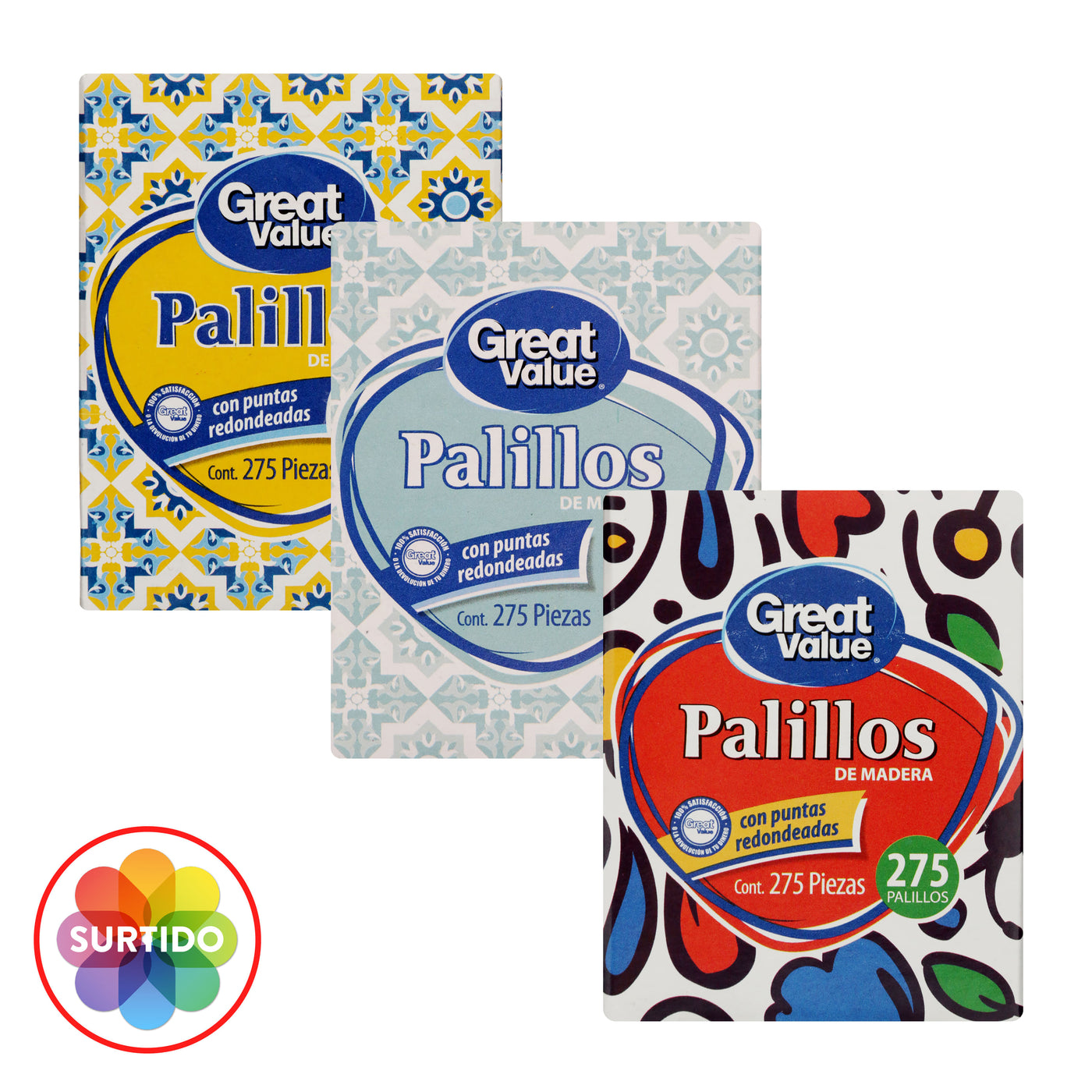 Palillos Great Value De Madera Caja - 275 Uds