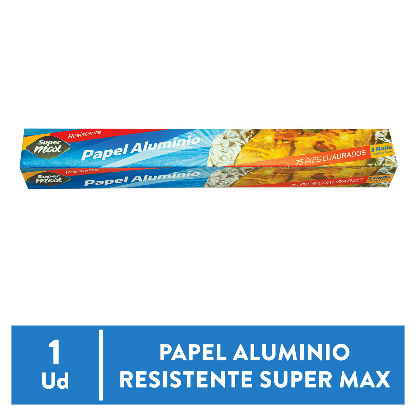 Papel Aluminio Supermax Rollo 75pies 1ea