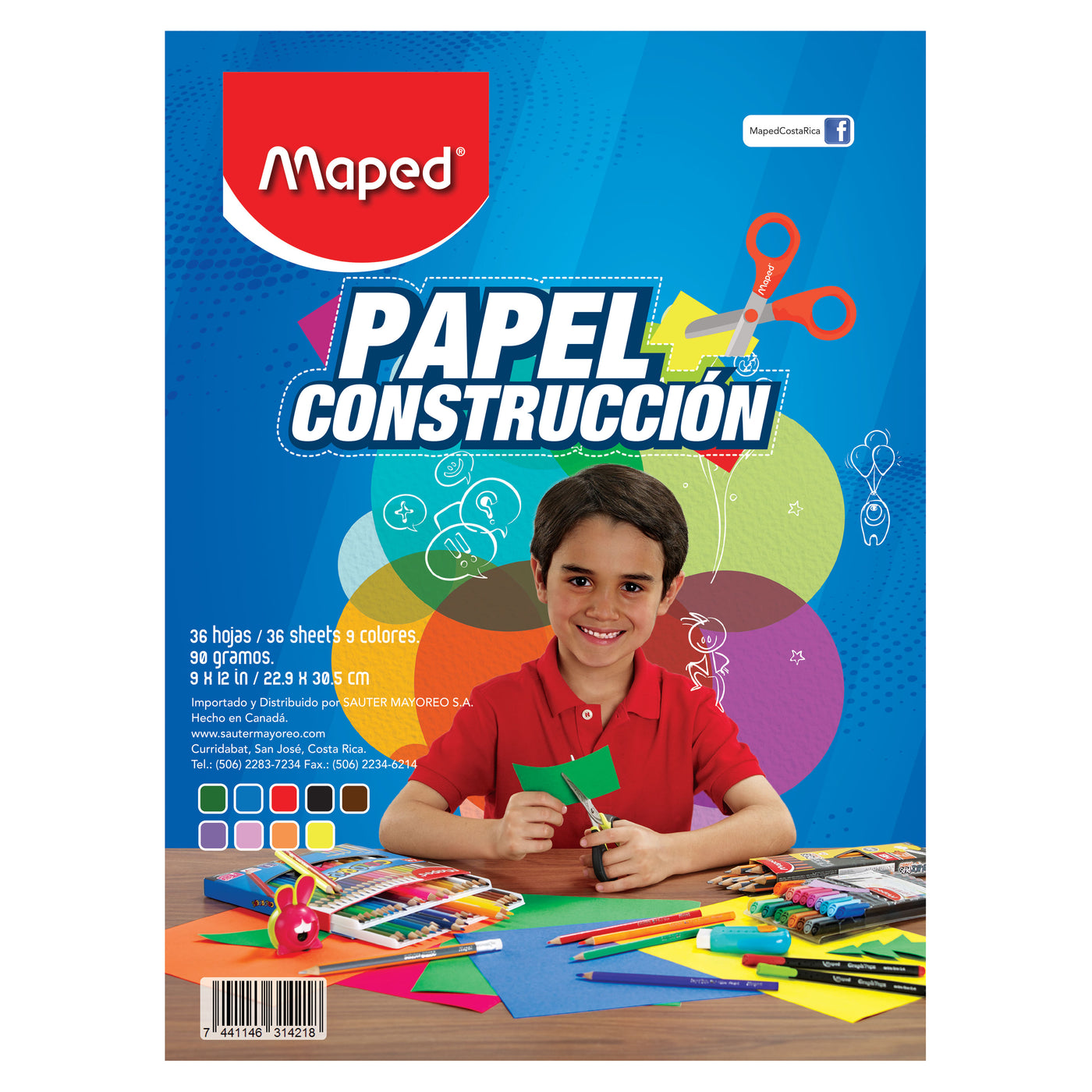 Papel Construccion Maped 9x12 36 Hojas