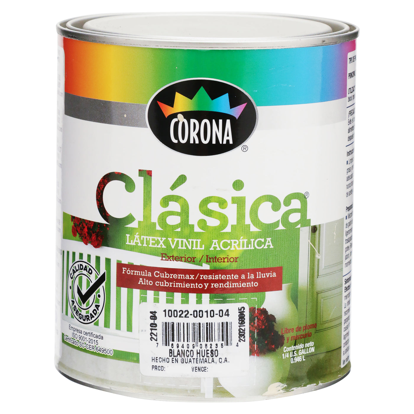 Pintura De Látex Corona Vinil Acrílica Clásica Color Blanco Hueso - 946 Ml
