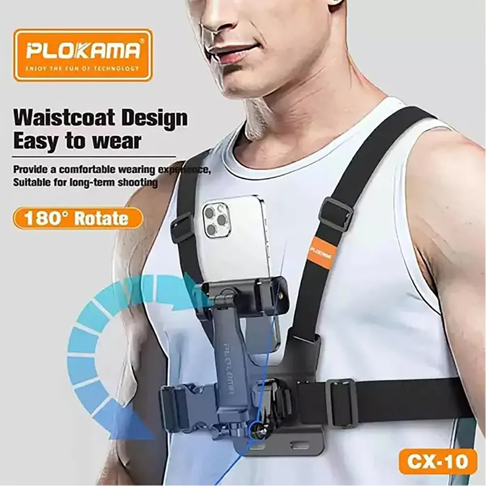 Soporte de Pecho para Cámara o Celular PLOKAMA CX-10