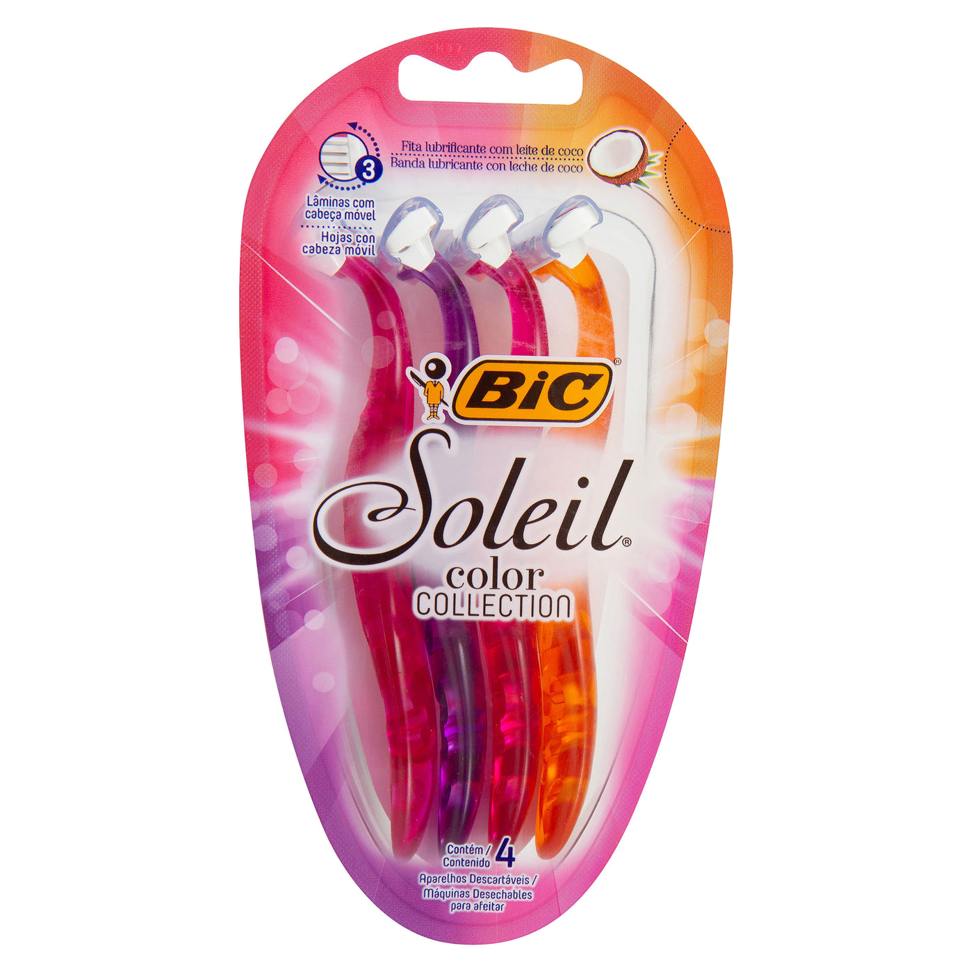Rasuradora Bic Soleil Color Colección - 4 Uds