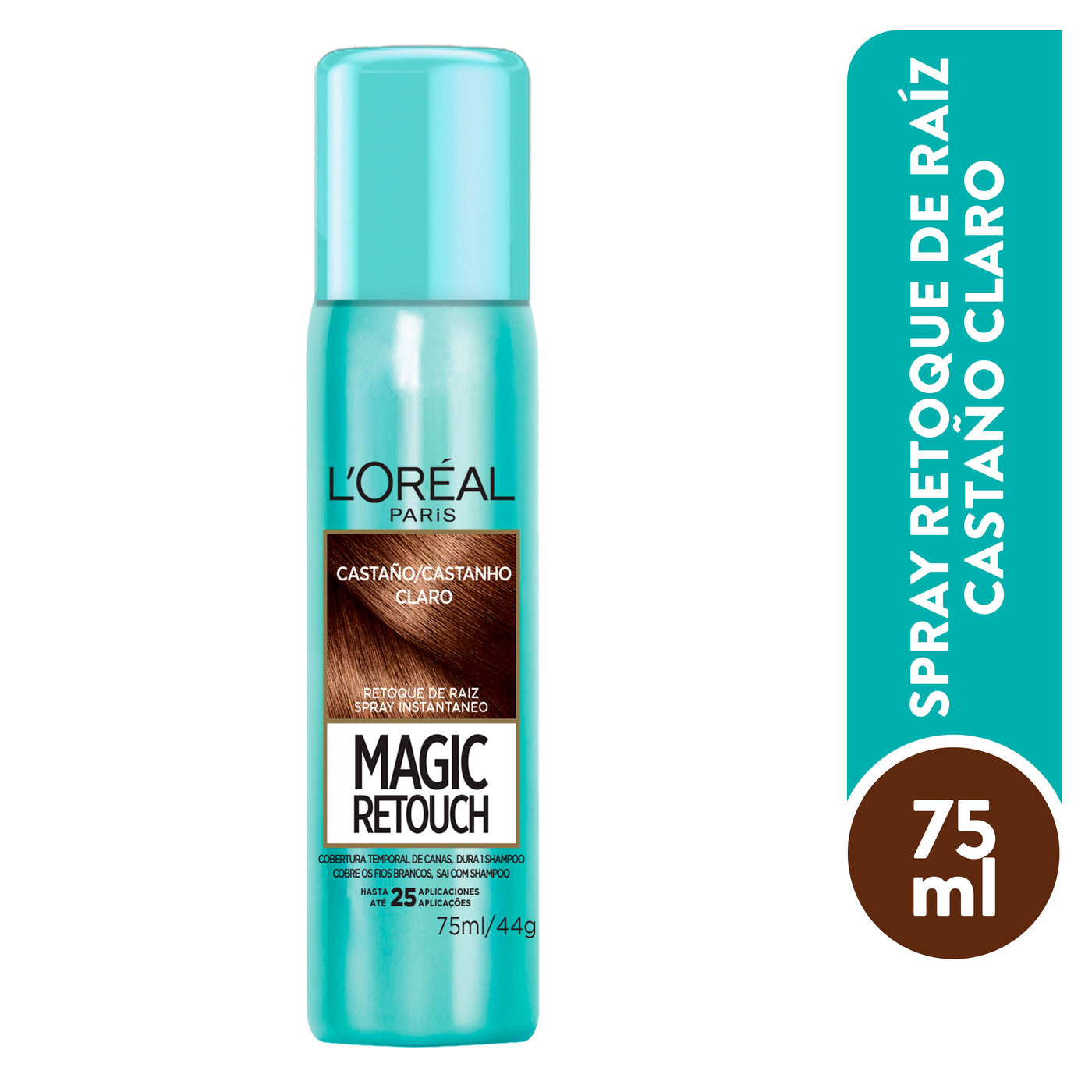 Spray Retoque De Raíz L'oréal París Color Castaño Claro - 75 Ml