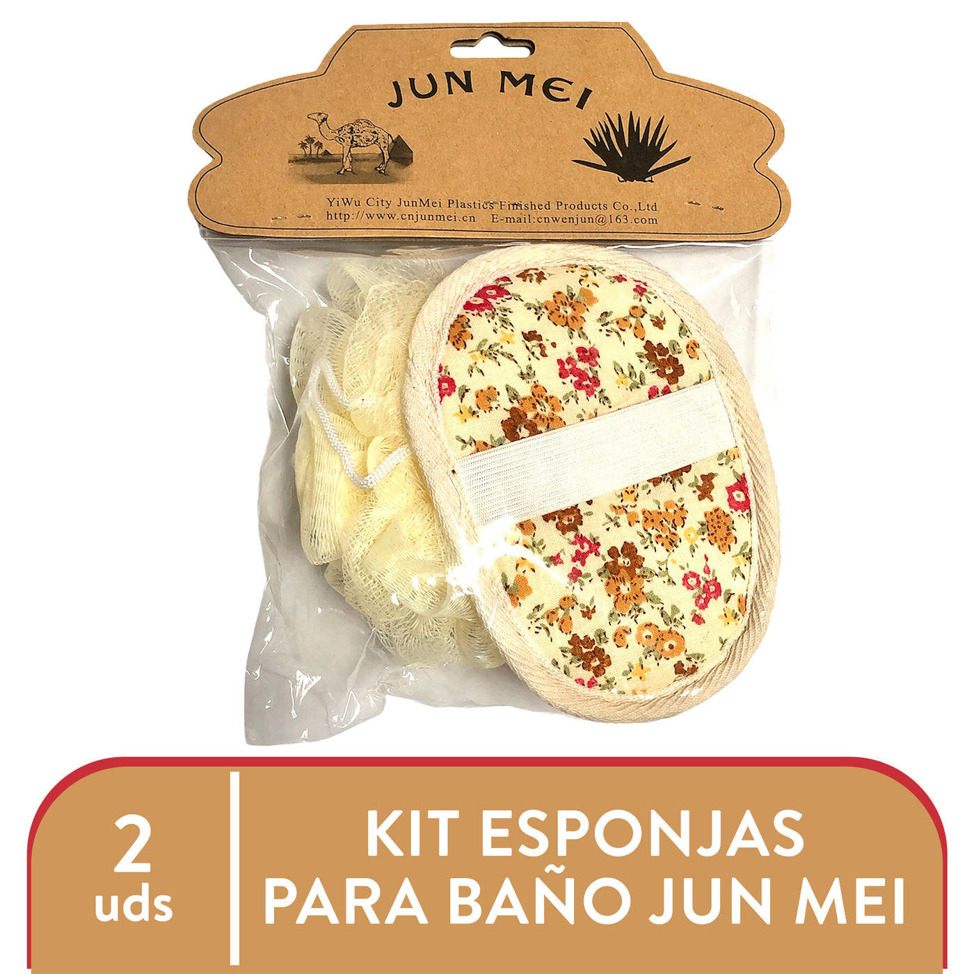 Kit Jun Mei De Esponjas Para Baño - 2 Pzas