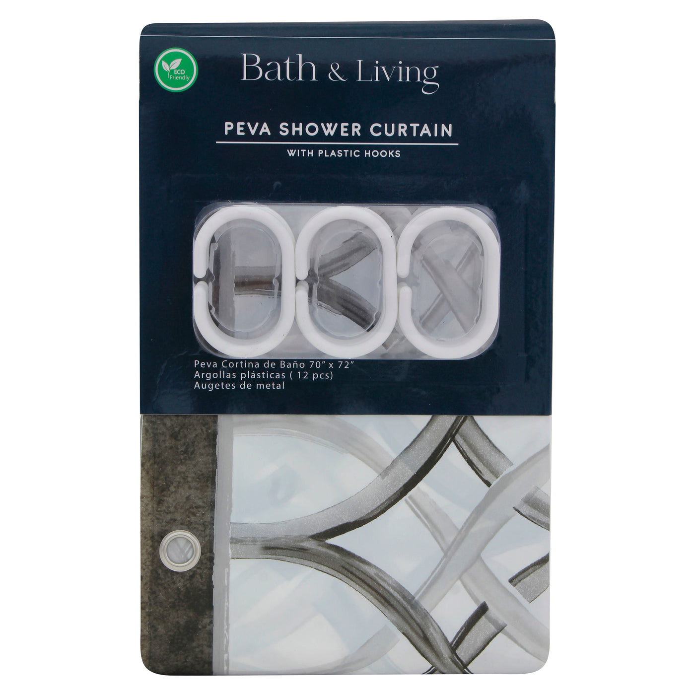 Cortina Bath De Baño Con Gancho Plástico