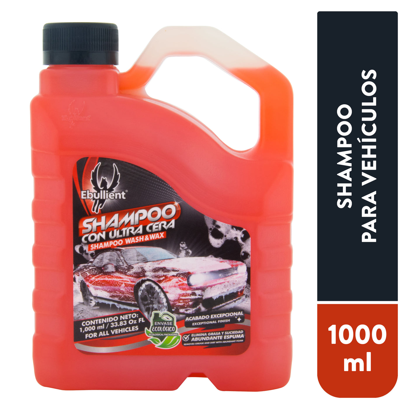 Shampoo Para Carro Ebullient Con Ultra Cera - 1000 Ml