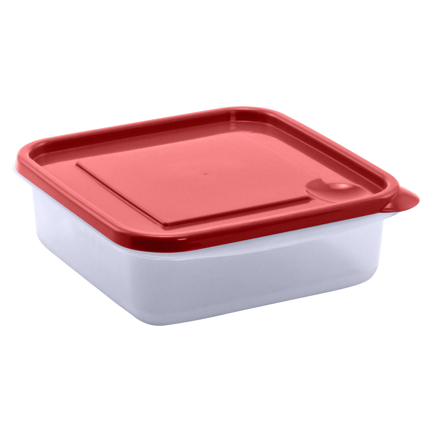 Tazón Guateplast Cuadrado Con Tapa Roja