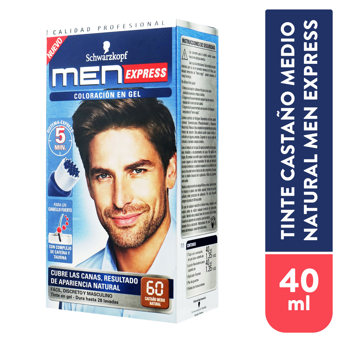 Tinte Men Express 60 Cast Medi Natu 80ml