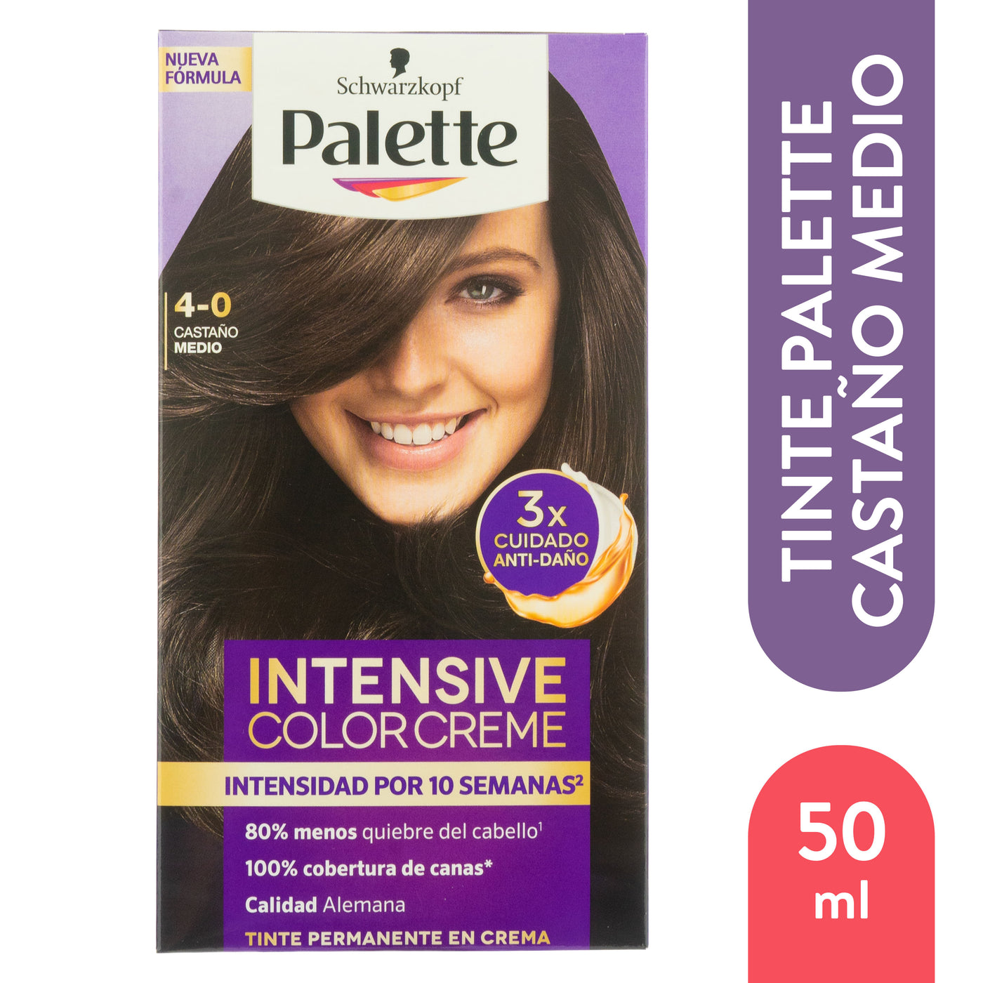 Tinte Para Cabello Schwarzkopf Palette Color Castaño Medio - 50 Ml