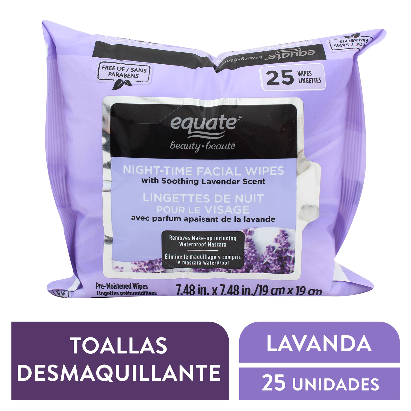 Toallitas Equate Desmaquillantes Lavanda - 25 Uds