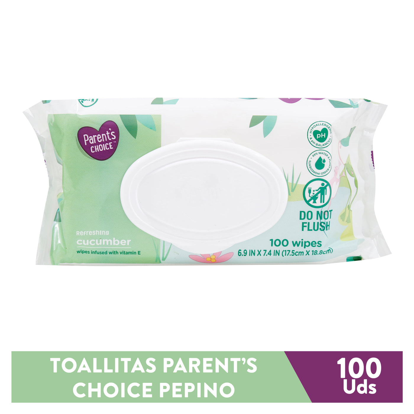 Toallitas Húmedas Parent´s Choice Pepino Y Vitamina E 3 Pack - 300 Uds