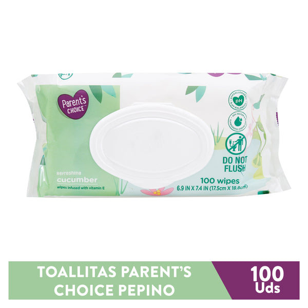 Toallitas Húmedas Parent´s Choice Pepino Y Vitamina E 3 Pack - 300 Uds