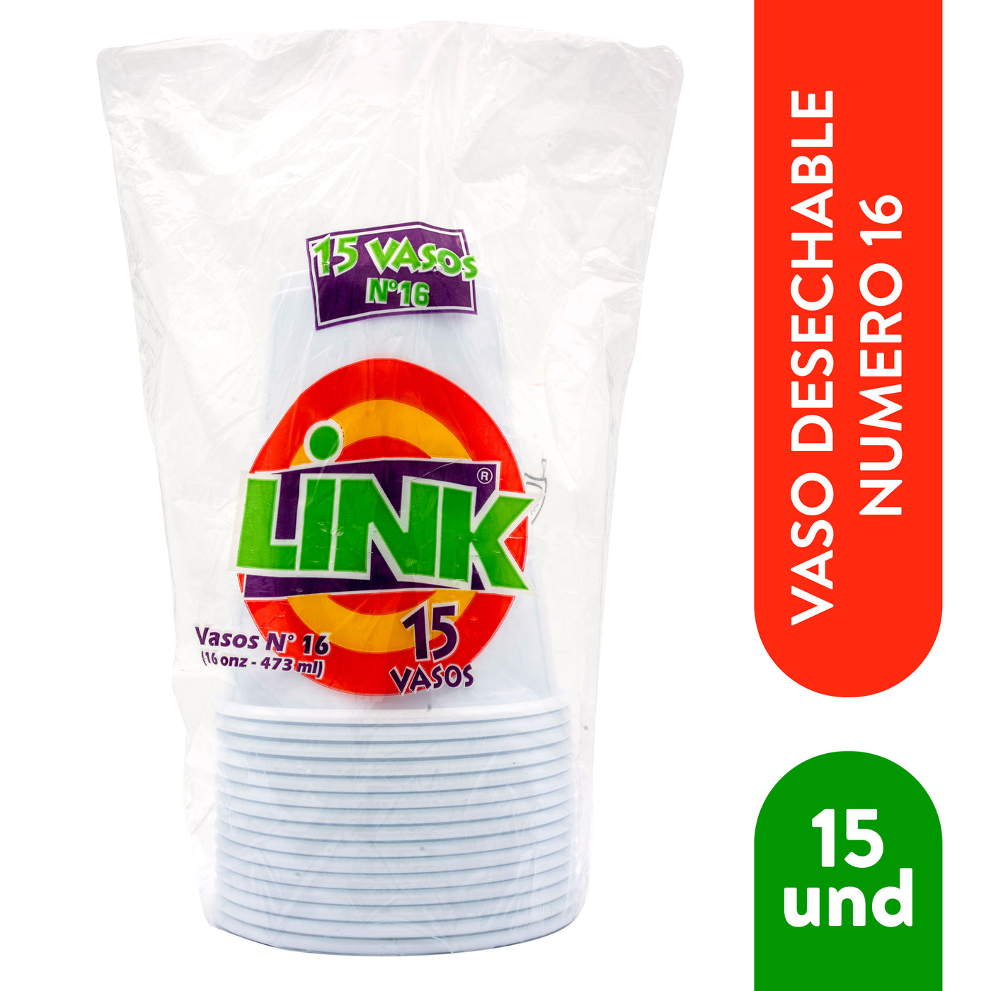 Vaso Link No. 16 Paquete - 15 Uds