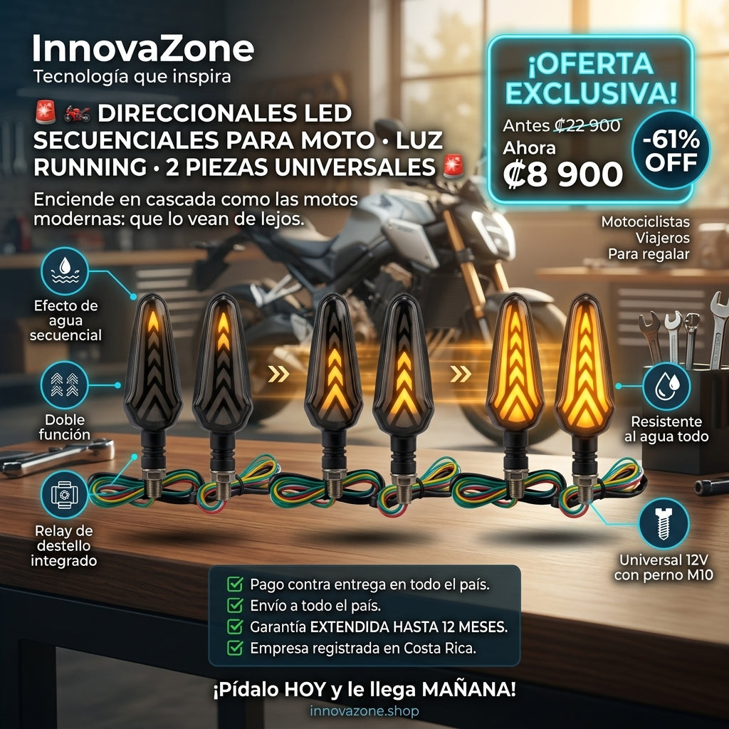 Direccionales LED secuenciales para moto - oferta