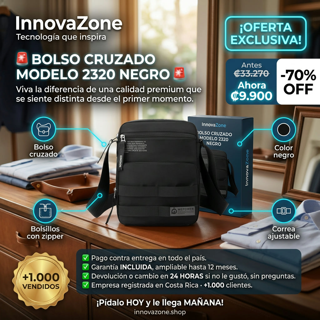 Bolso Cruzado Modelo 2320 Negro