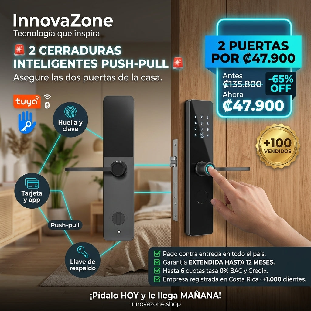 2 Cerraduras Inteligentes Push-Pull