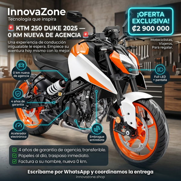 KTM 250 Duke 2025 — 0 km, ₡2.900.000