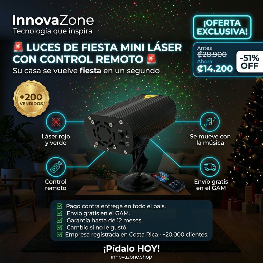 Luces de fiesta mini láser con control remoto - oferta