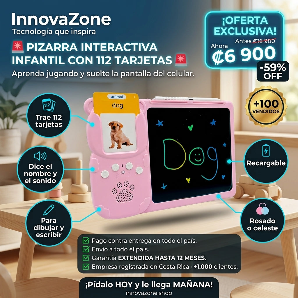 Pizarra Interactiva Infantil con 112 Tarjetas