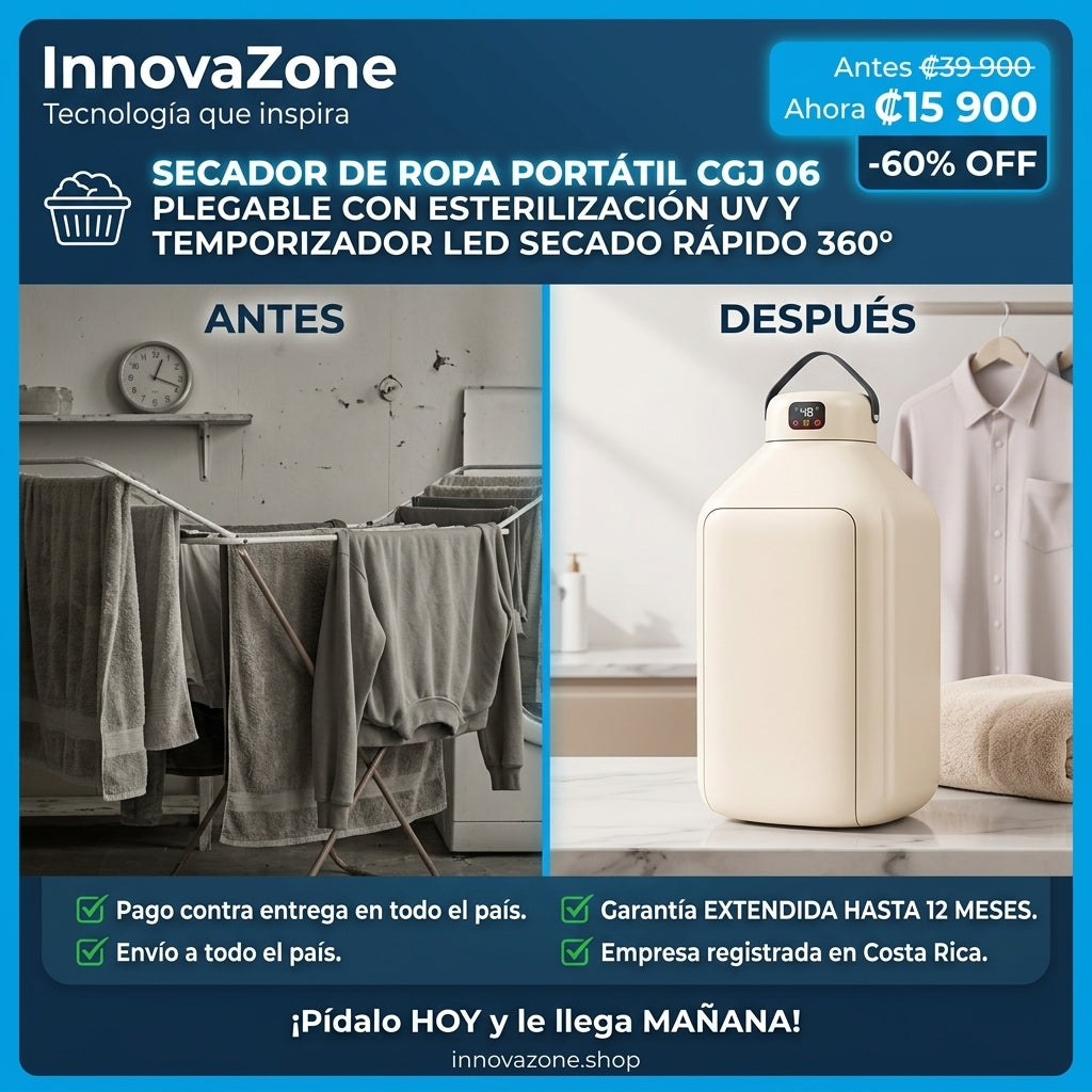 Secador de Ropa Portátil CGJ 06 Plegable con Esterilización UV y Temporizador LED - oferta