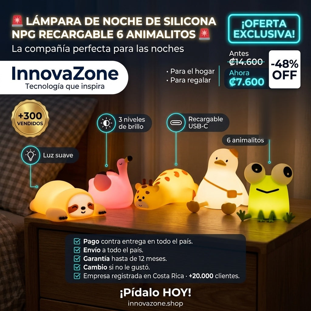 Lámpara de noche de silicona NPG con forma de animalito - oferta