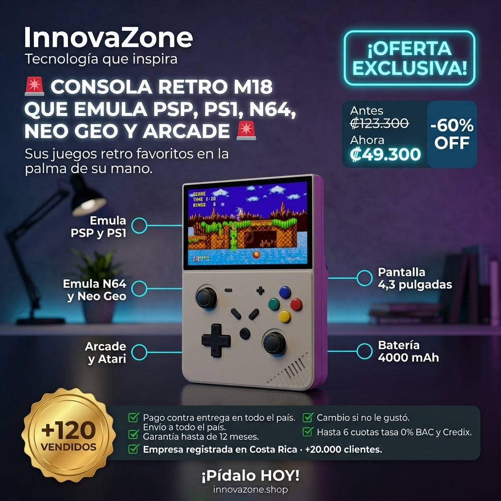 Consola Retro M18 que Emula PSP, PS1, N64, Neo Geo y Arcade - oferta