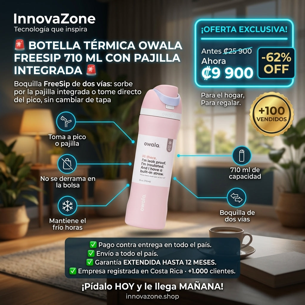🥤 Botella Térmica Owala FreeSip 710 ml con Pajilla Integrada